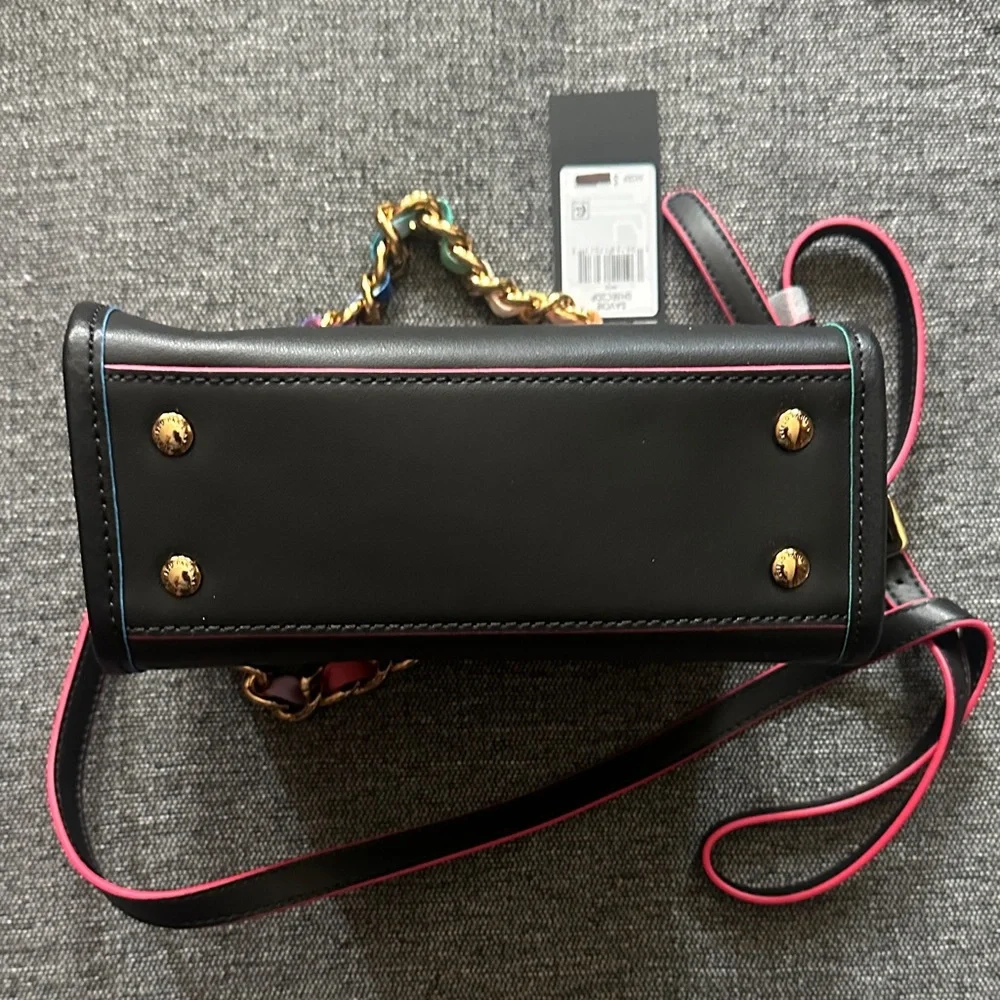 Karl Lagerfeld Black Crossbody with Rainbow-Trim Gold Chain SAVOIE - Picture 5 of 6